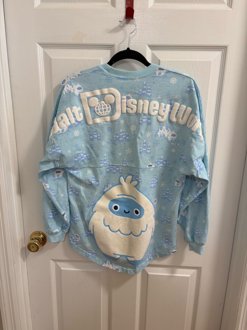 light blue, Disney Parks-exclusive Spirit Jersey featuring a YETI  front and bac
